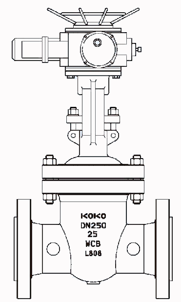 電(diàn)動閘閥結(jié)構示意圖
